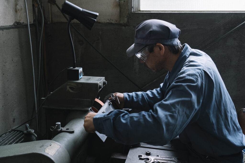 利盆の包丁の刃付の様子